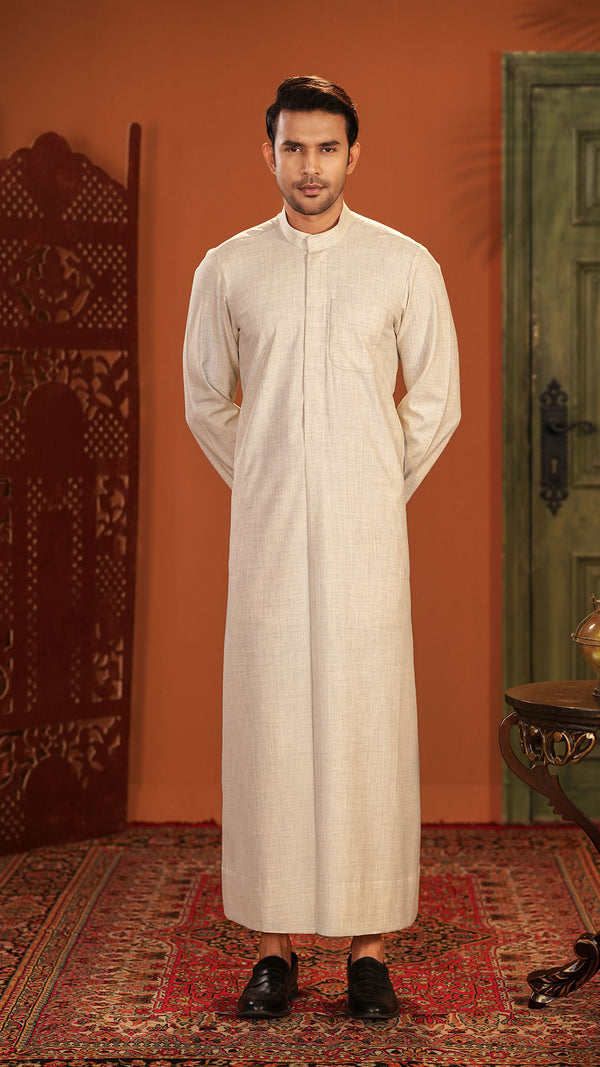 Tabaya Signature Thobe - Off White For Men