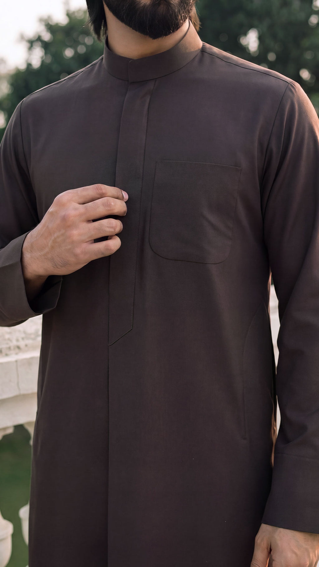 Tabaya Signature Thobe - Dark Maroon For Men