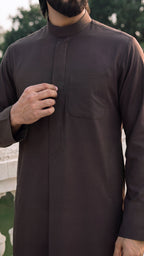Tabaya Signature Thobe - Dark Maroon For Men