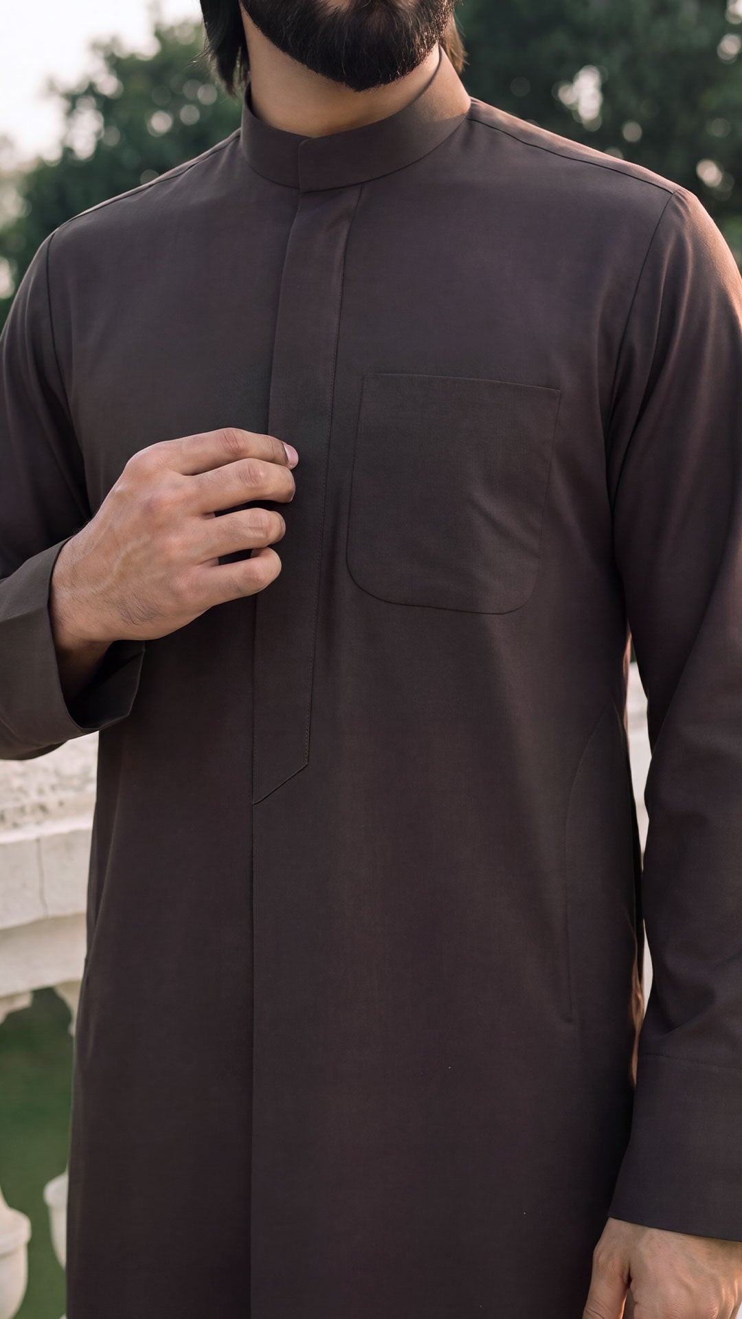 Tabaya Signature Thobe - Dark Maroon For Men