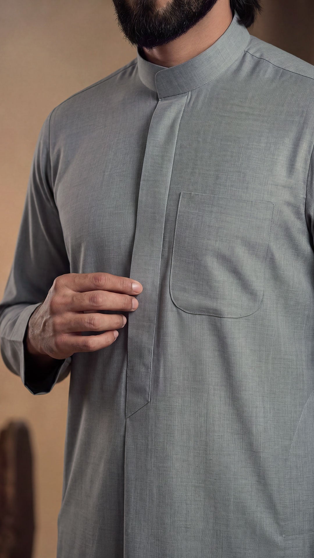 Tabaya Signature Thobe - Grey For Men