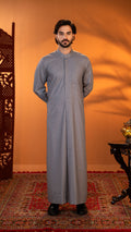 Tabaya Signature Thobe - Grey For Men