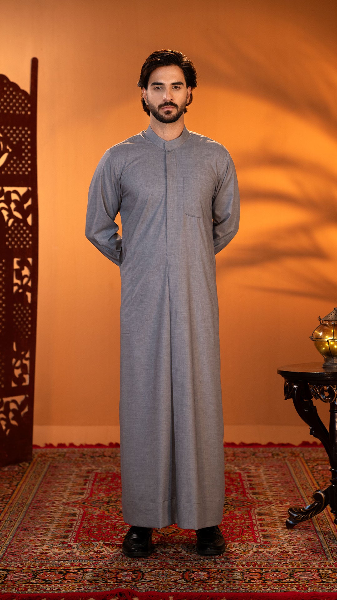 Tabaya Signature Thobe - Grey For Men