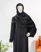 Inaya Black Color V-Neck Abaya For Female