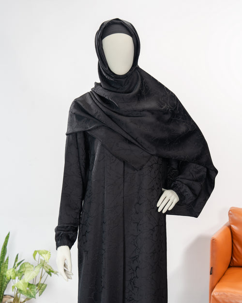 Inaya Black Color V-Neck Abaya For Female