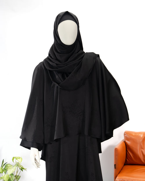Leyana Black Color Round Neck  Abaya For Female
