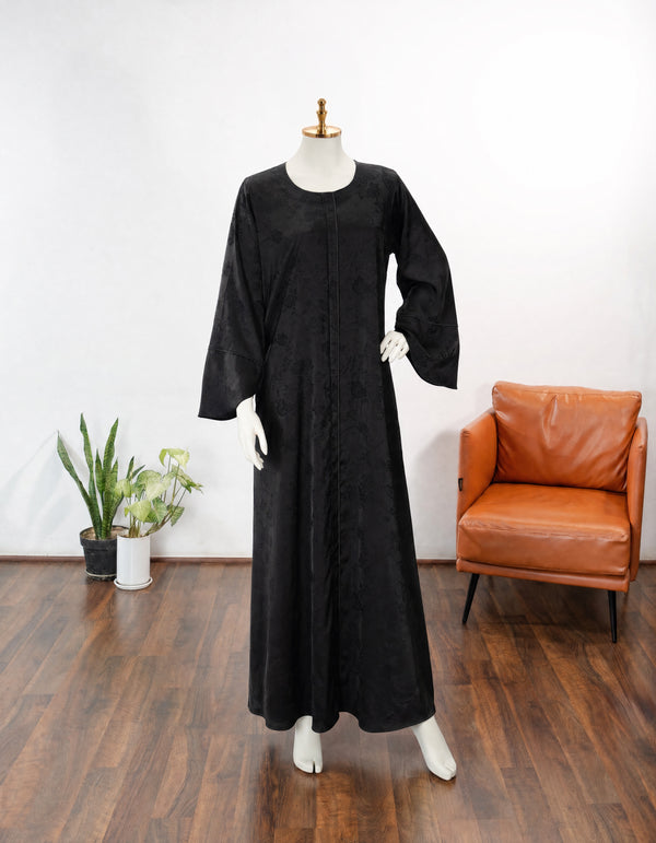Leyana Black Color Round Neck Abaya For Female
