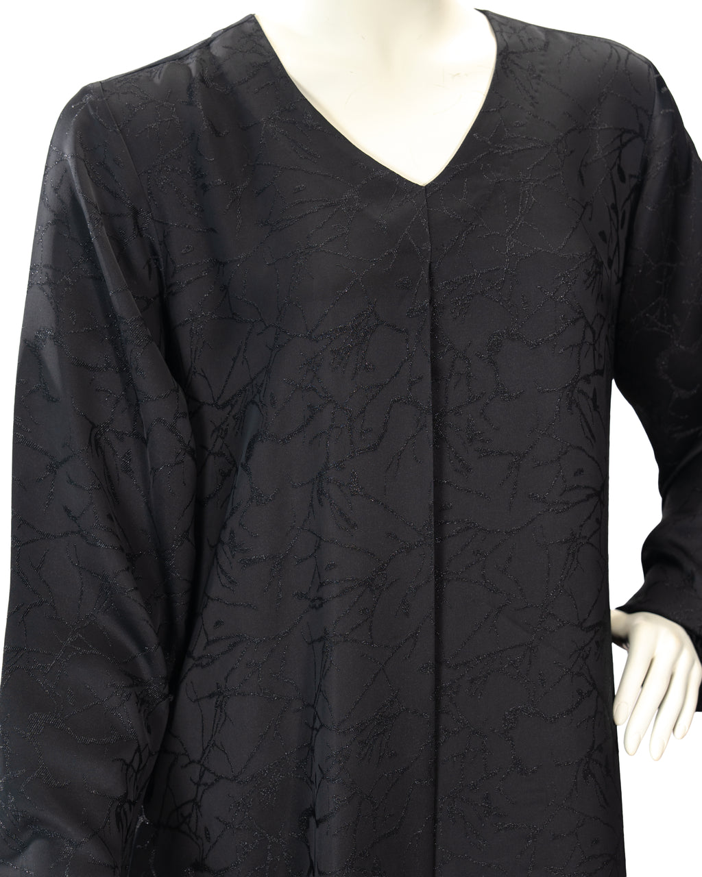 Inaya Black Color V-Neck Abaya For Female