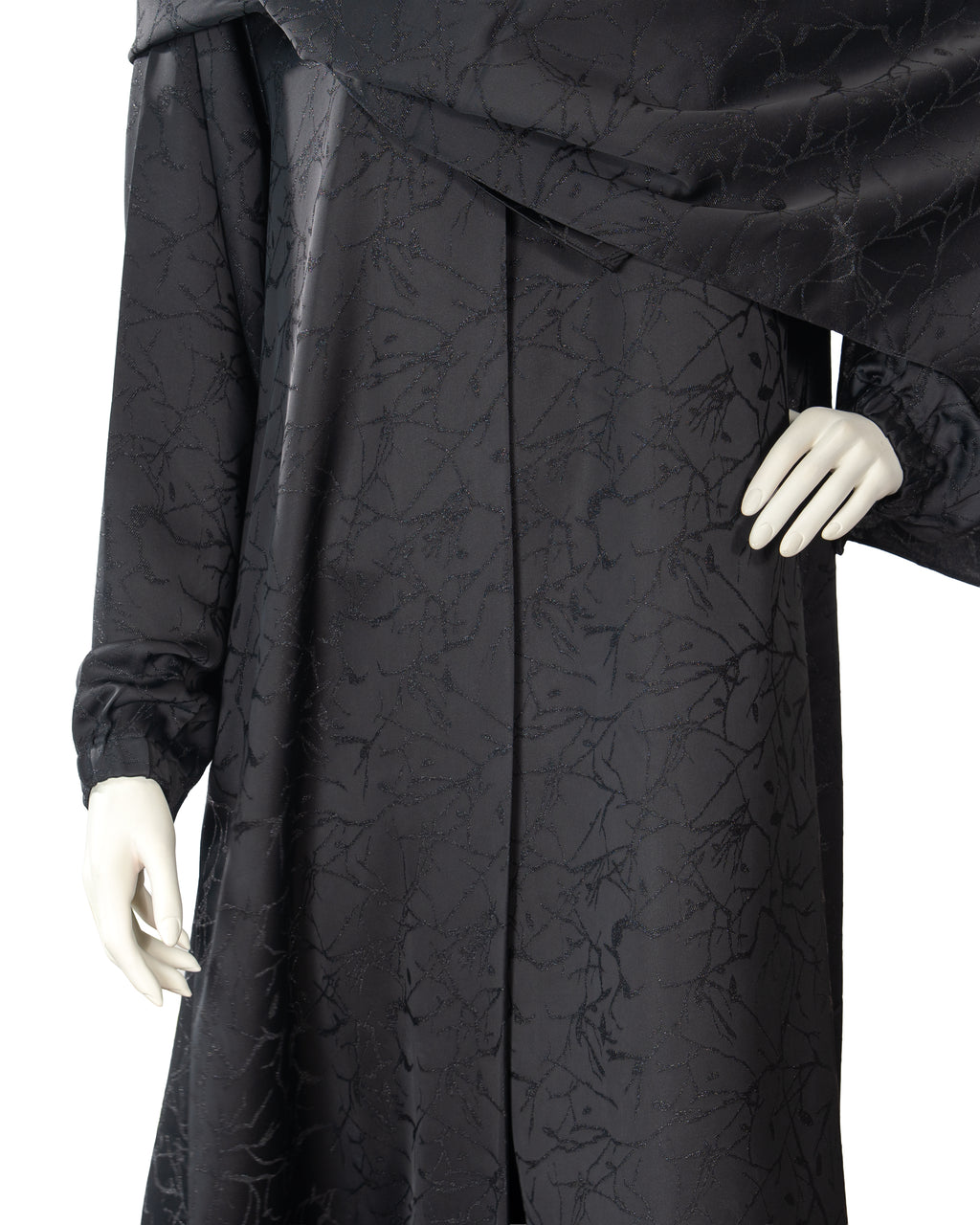 Inaya Black Color V-Neck Abaya For Female