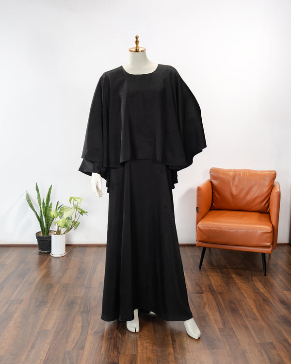 Leyana Black Color Round Neck  Abaya For Female