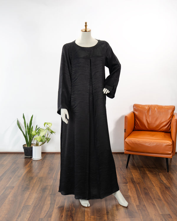 Leyana Black Color Round Neck Abaya For Female