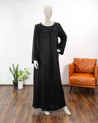 Leyana Black Color Round Neck Abaya For Female