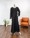 Inaya Black Color Round Neck Abaya For Female