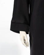 Mahnoor Black Color V-Neck Abaya For Female